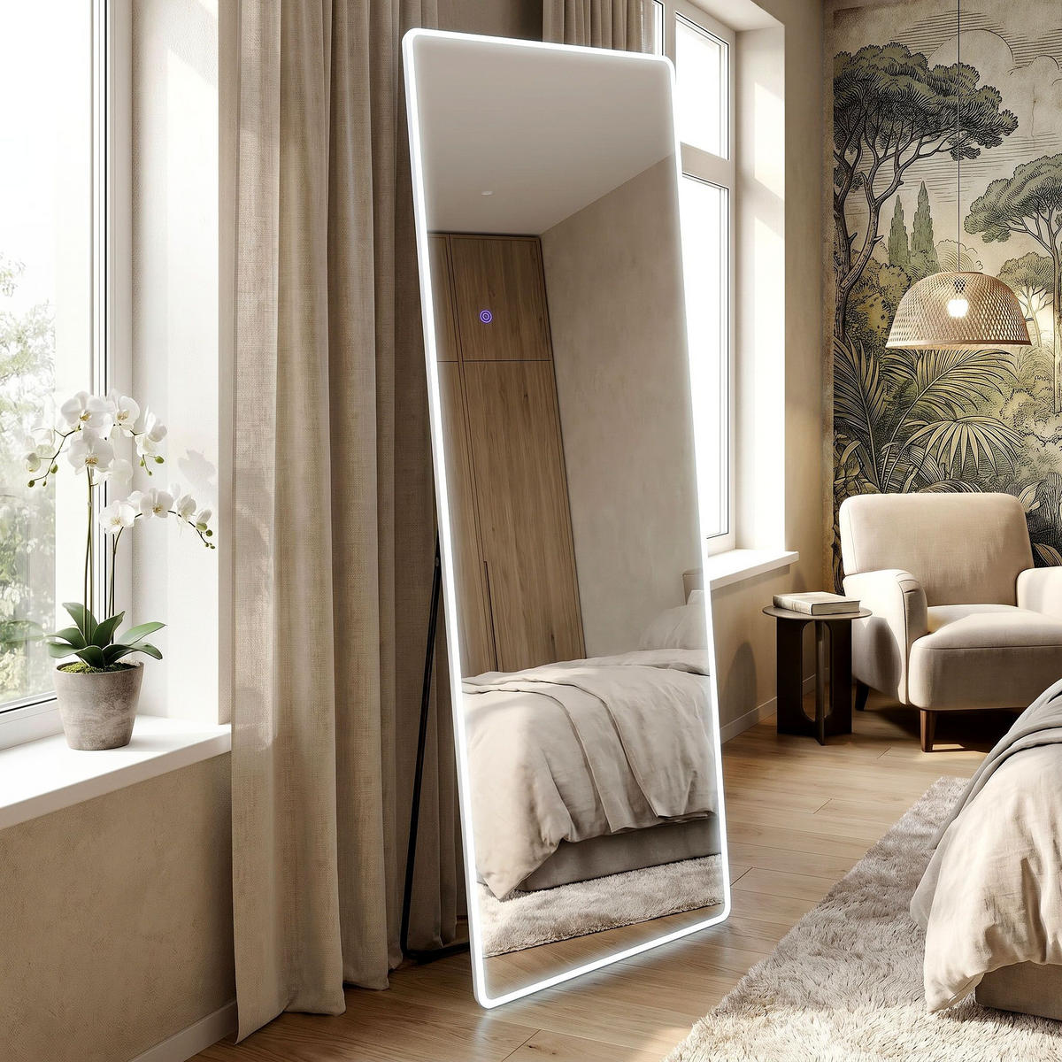 SPIEGEL Rea Led Classico 60x170cm White - Weiß, Glas (60/170/2cm) - REA