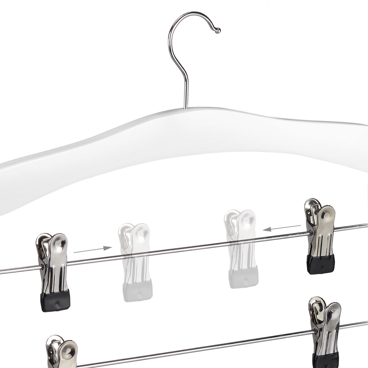 3XZÁVES na sukňu - biela, kov/drevo (38/43/2.5cm) - Relaxdays