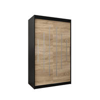 SCHWEBETÜRENSCHRANK 200/120/62 2-türig - Silberfarben/Schwarz, Holz/Kunststoff (120/200/62cm) - Abiks Möbel