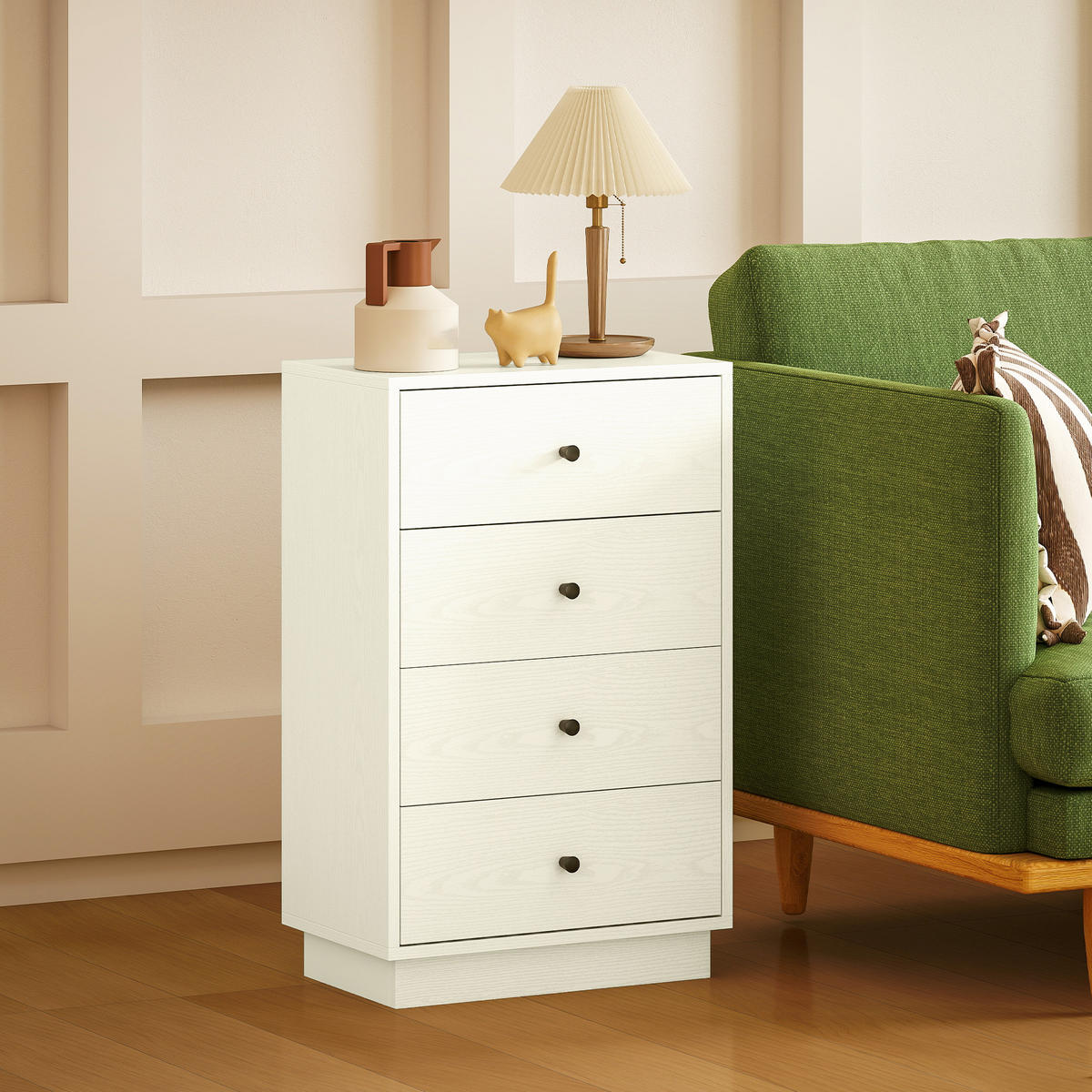 KOMMODE Creme 47/29/75 cm - Creme/Schwarz, Holzwerkstoff (29/75/47cm) - PANGIVO