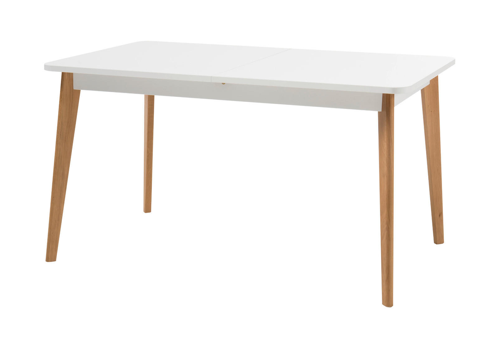 ESSTISCH weiß Eiche Riviera, Küchentisch skandinavisch ausziehbar mit Einlegeplatte 140-180 x 80 cm - Eichefarben/Weiß, Holzwerkstoff (140/80/75cm) - Furn.Design