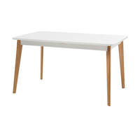 ESSTISCH weiß Eiche Riviera, Küchentisch skandinavisch ausziehbar mit Einlegeplatte 140-180 x 80 cm - Eichefarben/Weiß, Holzwerkstoff (140/80/75cm) - Furn.Design