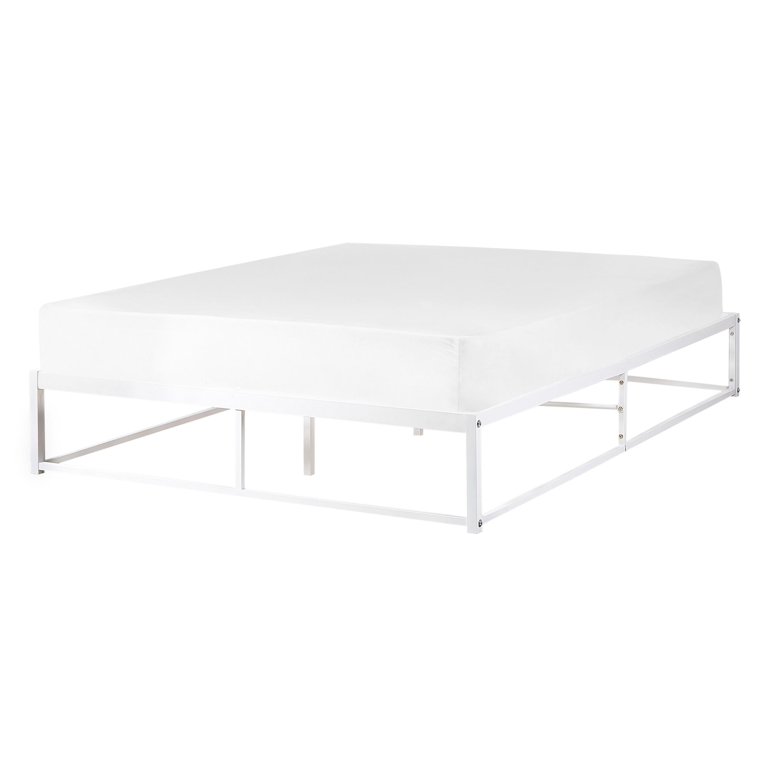 BETT mit Lattenrost 140x200 cm Weiß Viry - Weiß, Metall (140/200cm) - Beliani