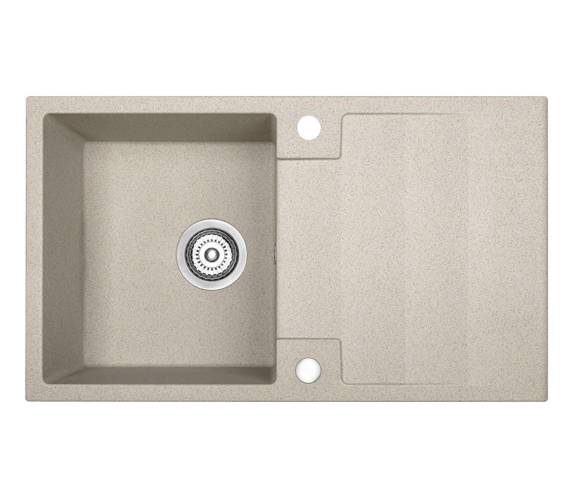 EINBAUSPÜLE RAB Beige, Einzelbecken, 44/76/17,5 cm - Beige, Stein (44/17.5/76cm) - bad land