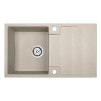 EINBAUSPÜLE RAB Beige, Einzelbecken, 44/76/17,5 cm - Beige, Stein (44/17.5/76cm) - bad land