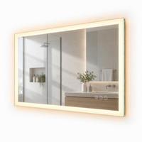 BADSPIEGEL Silber LED mit Steckdose 70x50 cm - Transparent, Glas/Kunststoff (70/50/3.5cm) - Relaxdays