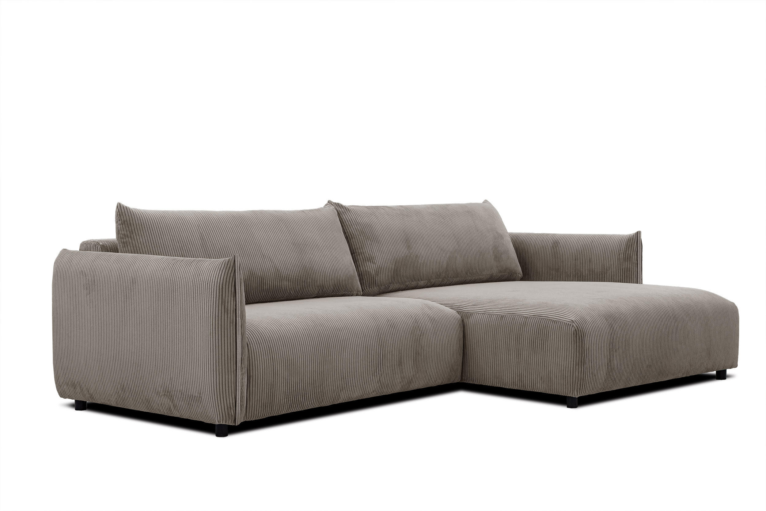 ECKSOFA TAUER 5-Sitzer, taupe - Taupe/Schwarz, Holzwerkstoff/Kunststoff (292/174cm) - Courtois Laville