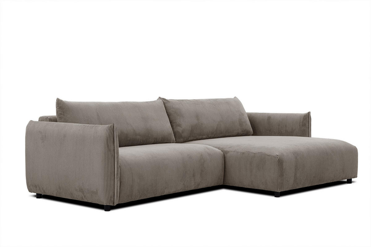 ECKSOFA TAUER 5-Sitzer, taupe - Taupe/Schwarz, Holzwerkstoff/Kunststoff (292/174cm) - Courtois Laville