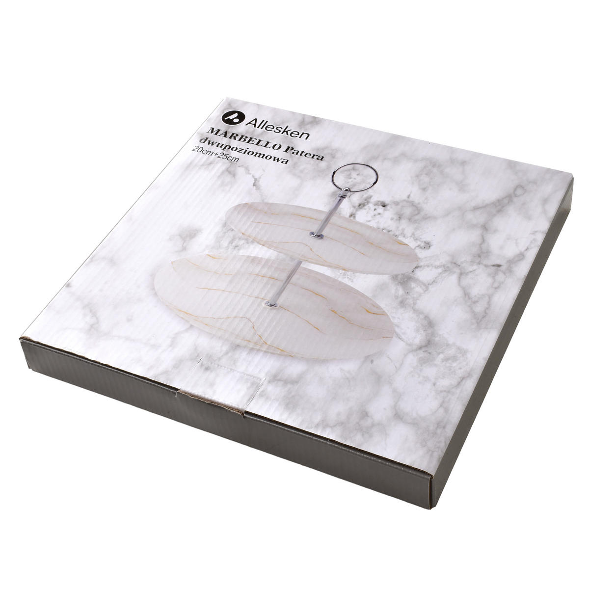 PATERA dvoupatrová 20/25 cm - šedá, sklo (25/25/25cm) - Mondex