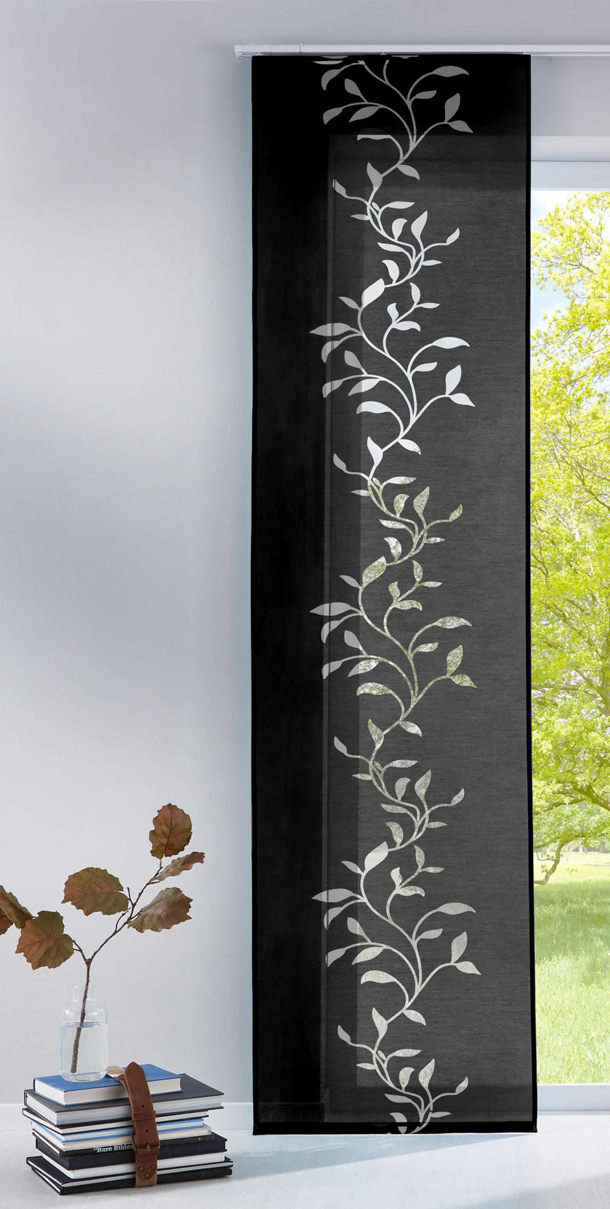 FLÄCHENVORHANG HxB 245x60 Schwarz - Schwarz, Textil (60/245cm) - Gardinenbox