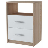 NACHTTISCH 2SO Sonoma Eiche-Weiß 40/35/58,5 cm klassische Optik - Weiß/Sonoma Eiche, Holzwerkstoff (40/58.5/35cm) - Matkam Möbel