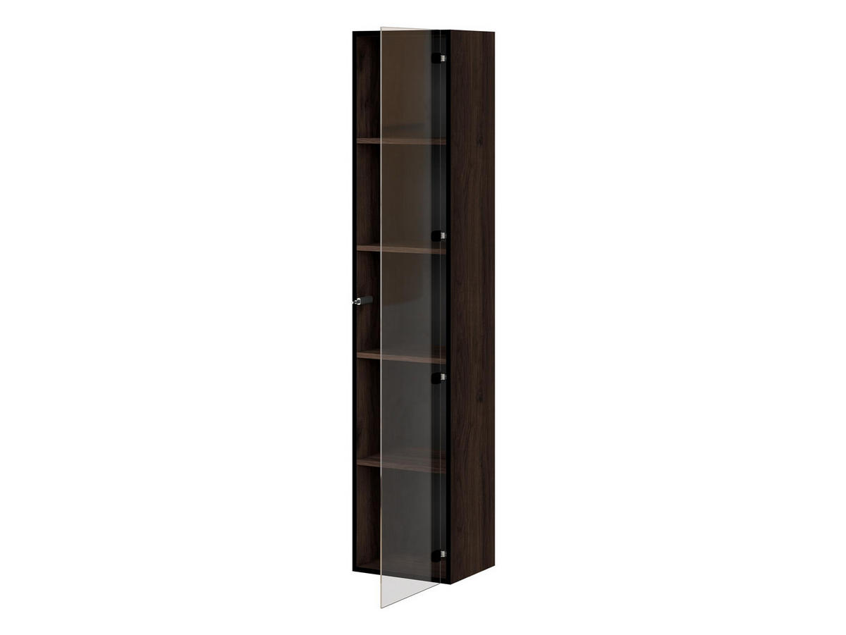 GLASVITRINE Govi Bis - Nussbaumfarben, Holzwerkstoff (35/168/31cm) - MIRJAN24