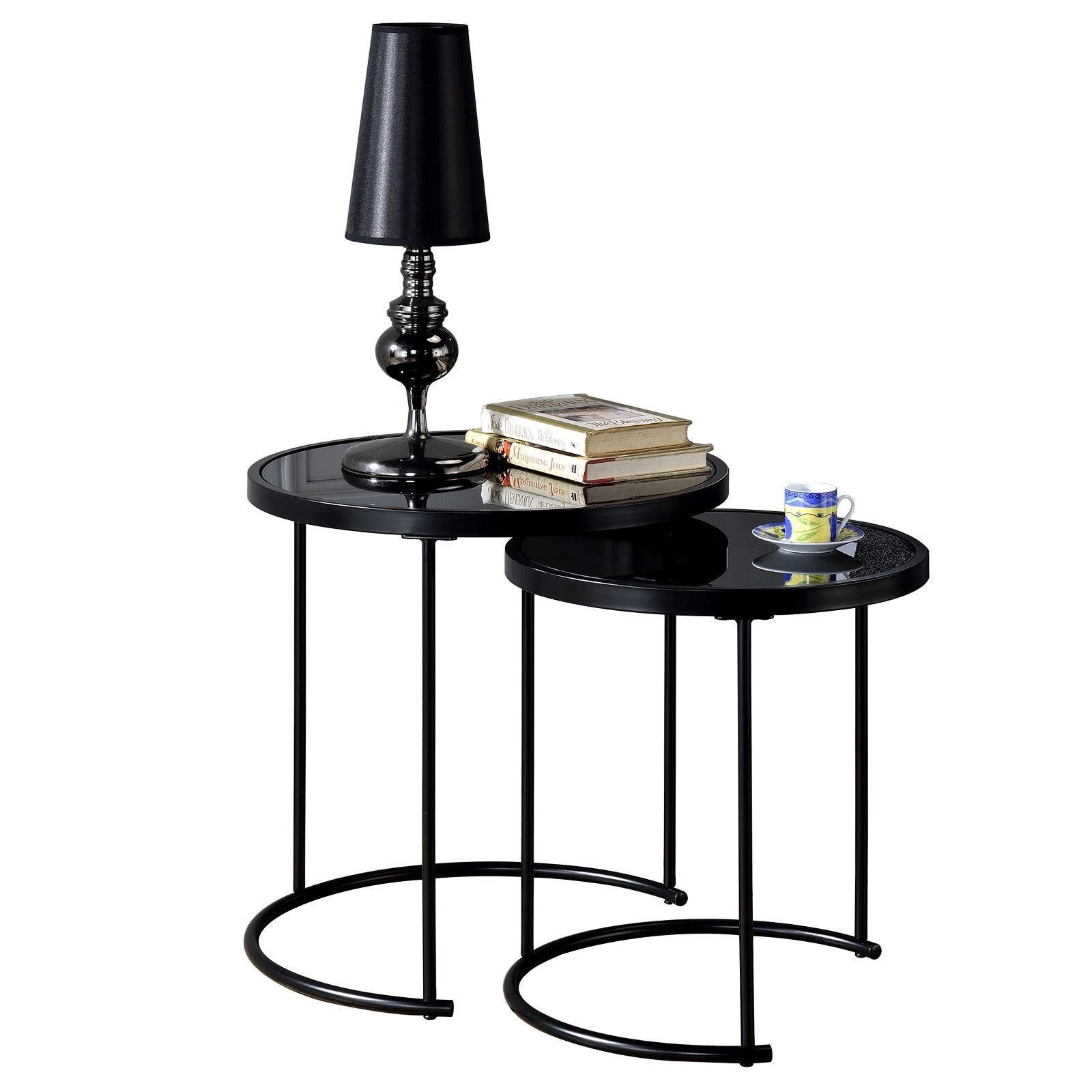 Idimex Couchtischset Schwarz 50x50x50 cm