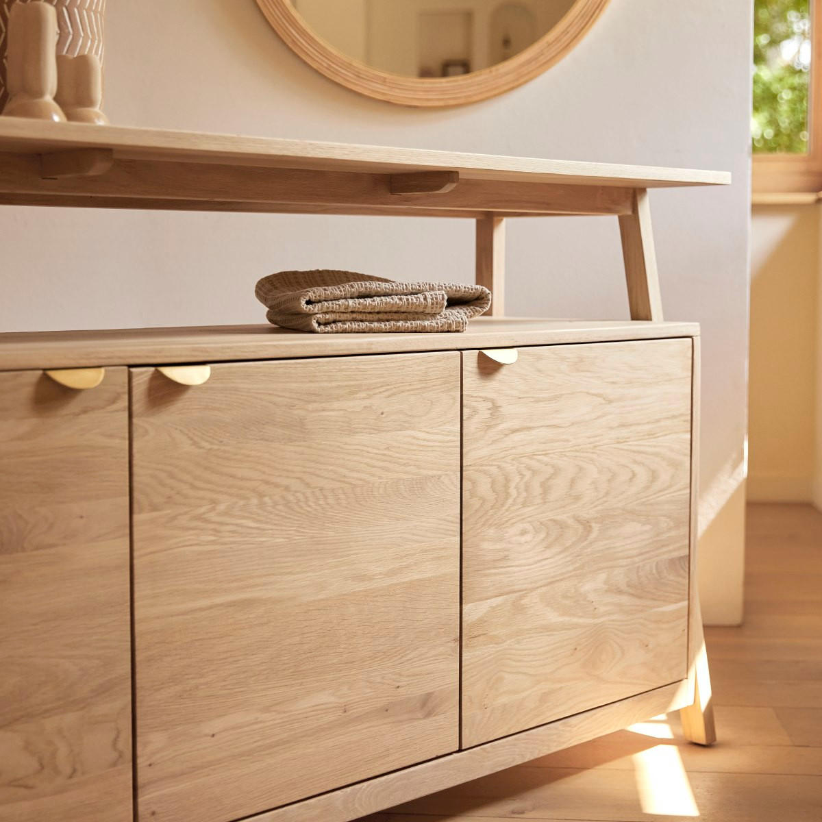 SIDEBOARD Pola Natur aus Eiche - Naturfarben, Holz (165/85/47cm) - Tikamoon
