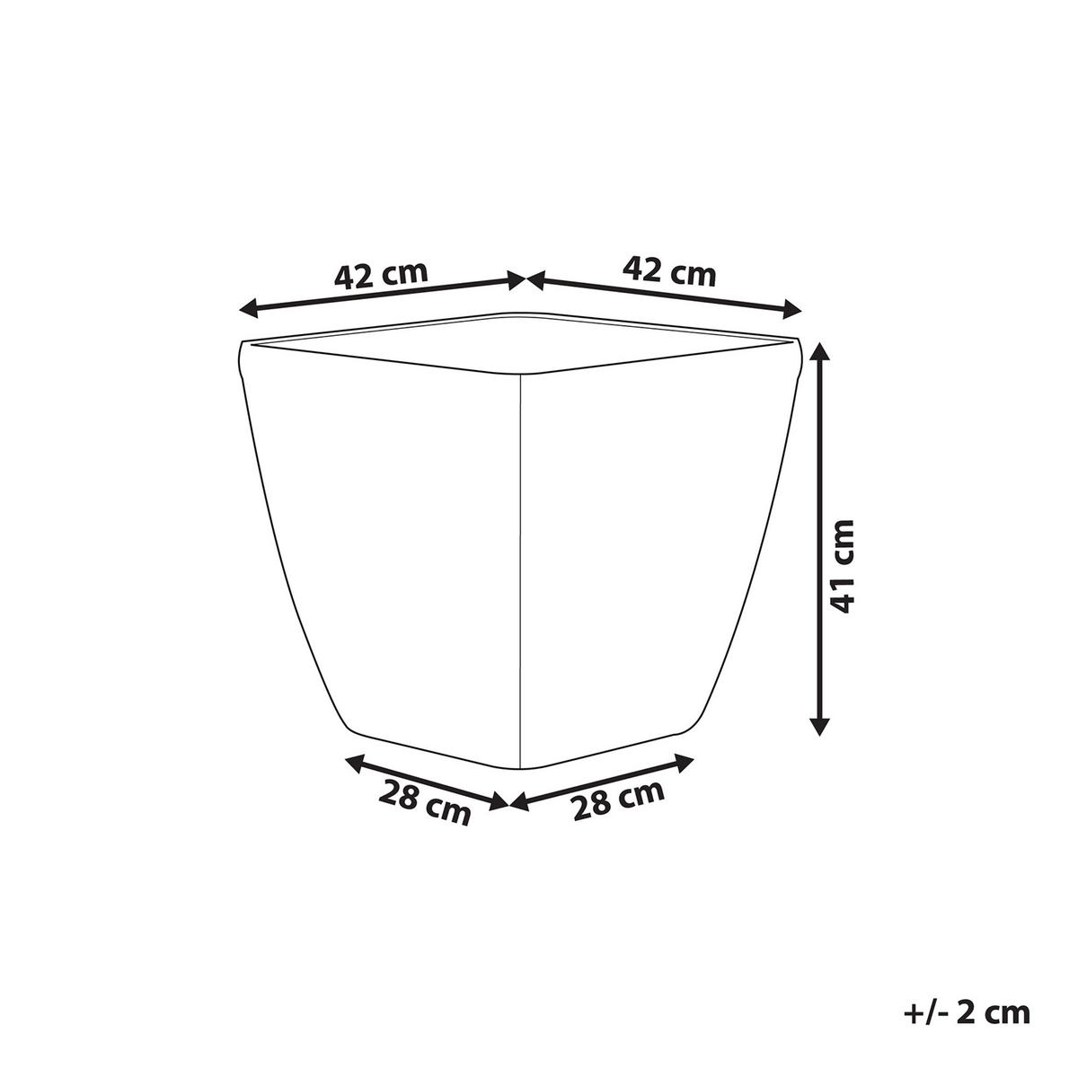 BLUMENTOPFSILBERQUADRATISCH 42/42/41cm Astras - Silberfarben, Stein (41cm) - Beliani