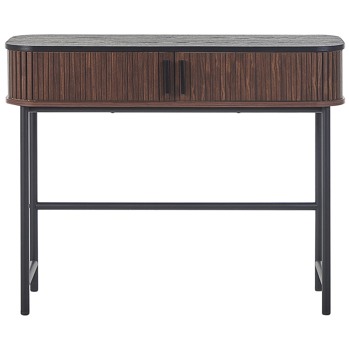 KONSOLBORD mörkt trä/svart 100/35 cm Jose - Svart/Mörkbrun, Träbaserade material (35/100/82cm) - Beliani