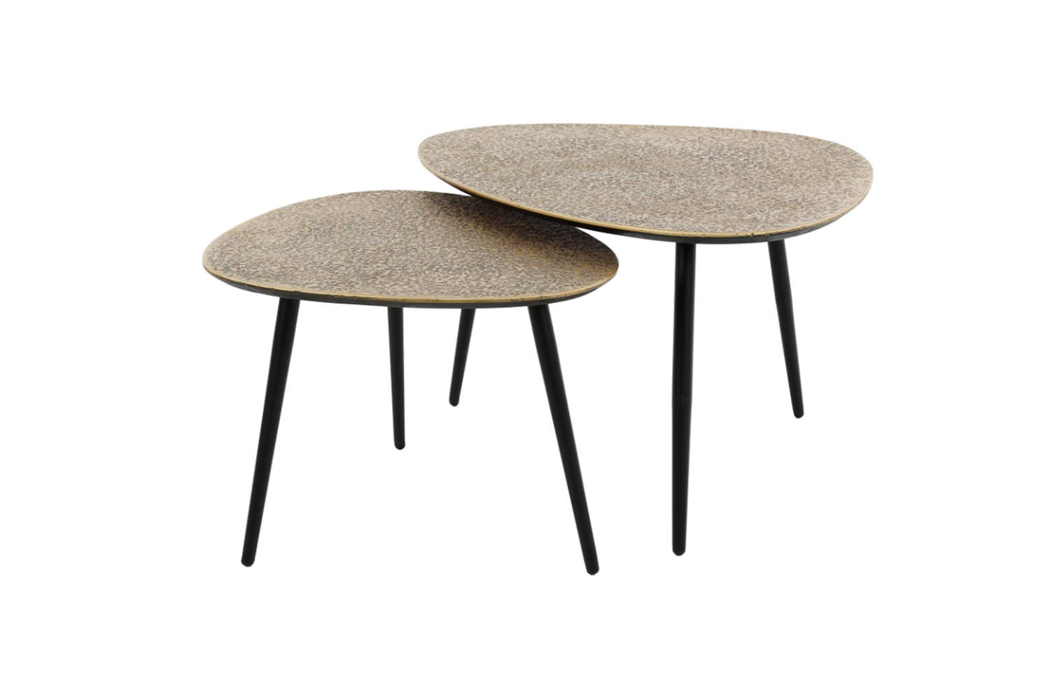 COUCHTISCH-SET LAUCA Bronze Metall - Schwarz/Bronzefarben, Metall (80/59/43cm) - KAWOLA