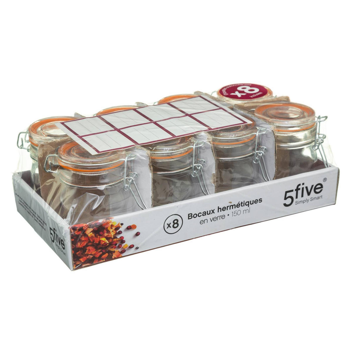 EINMACHGLÄSER mit Deckel und Clip 150 ml 6,5/6,5/9,5 cm - Transparent, Glas (0.15L) - Secret de Gourmet