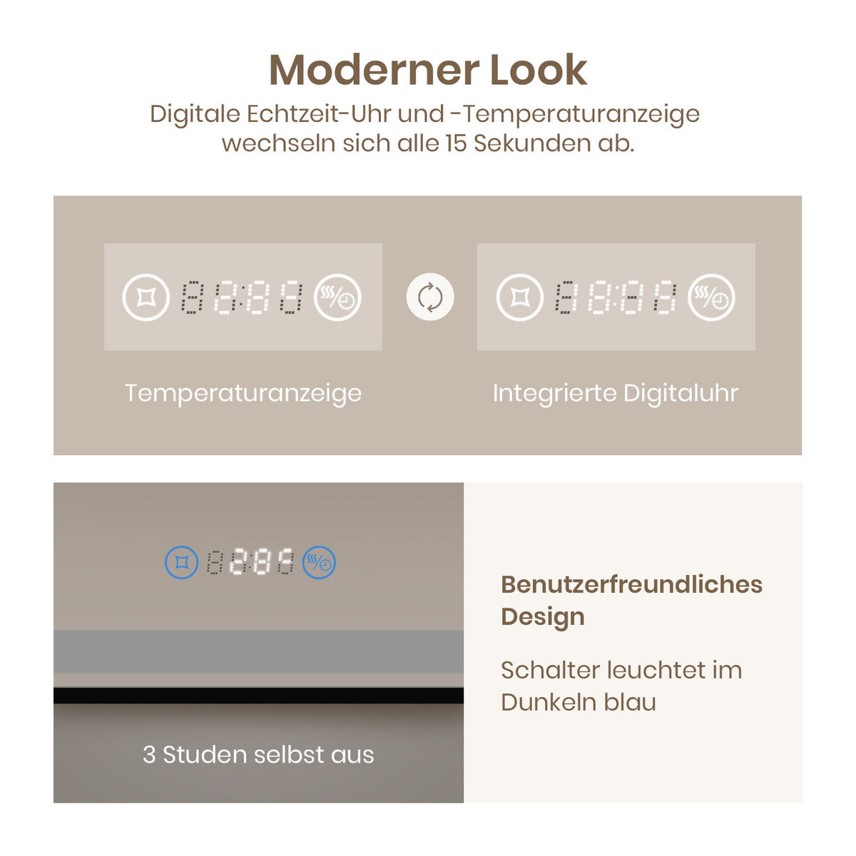 BADSPIEGEL mit Beleuchtung Schwarzer Rahmen 80/60 cm - Weiß, Glas (60/4/80cm) - EMKE