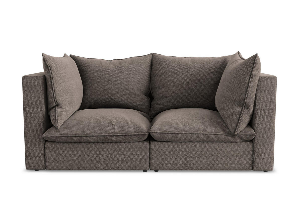 2-SITZER-SOFA Bouclé Stoff Braun - Schwarz/Braun, Holzwerkstoff/Kunststoff (180/77/90cm) - LaMiaSofa