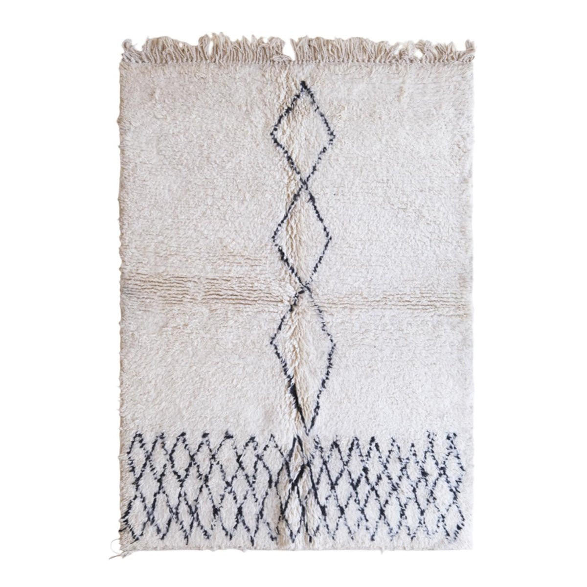 BERBERTEPPICH aus reiner Wolle 161x 228 cm - Weiß, Naturmaterialien (161/228cm) - AFK Living