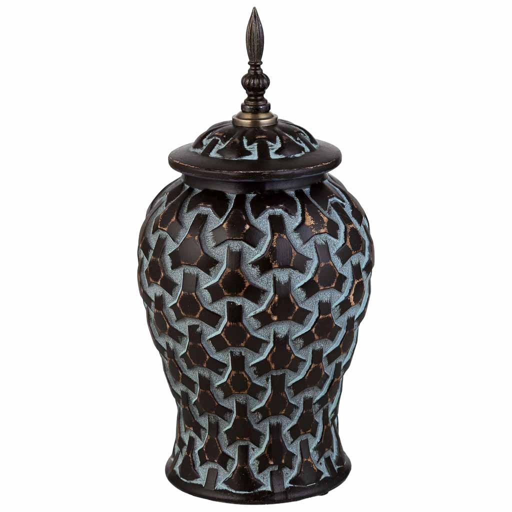 VASE aus Keramik, schwarz, 17x37cm - Schwarz, Keramik (37cm) - Wanderlust