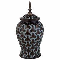 VASE aus Keramik, schwarz, 17x37cm - Schwarz, Keramik (37cm) - Wanderlust