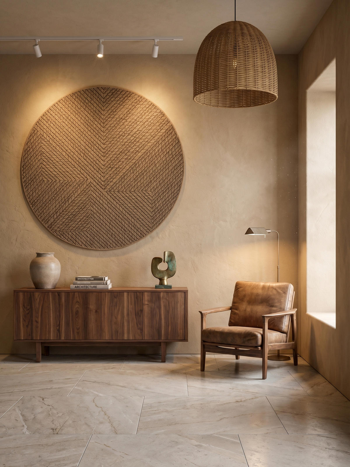TEPPICH Outdoor ARLBERG in Beige, in Jute-Optik, aus Polypropylen, Ø 80 cm - Beige, Textil (80/80cm) - KADIMA DESIGN
