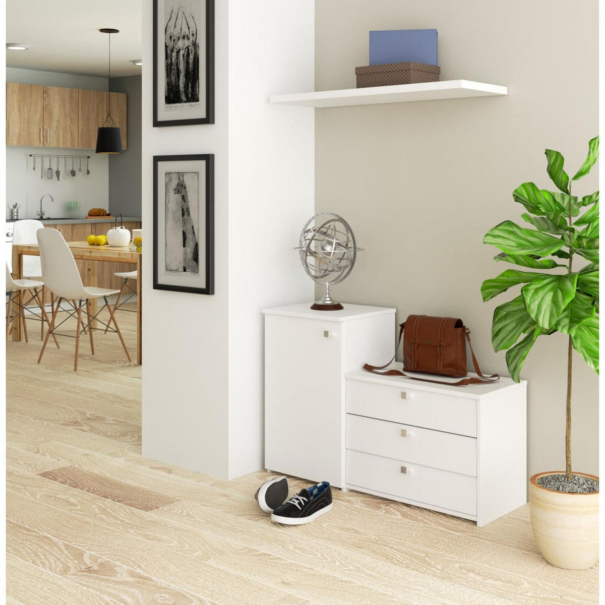 SKŘÍŇ NA BOTY Bílá 68/98,4/33 - bílá, kompozitní dřevo (98.4/68/33cm) - RAUMHIRSCH FURNITURE