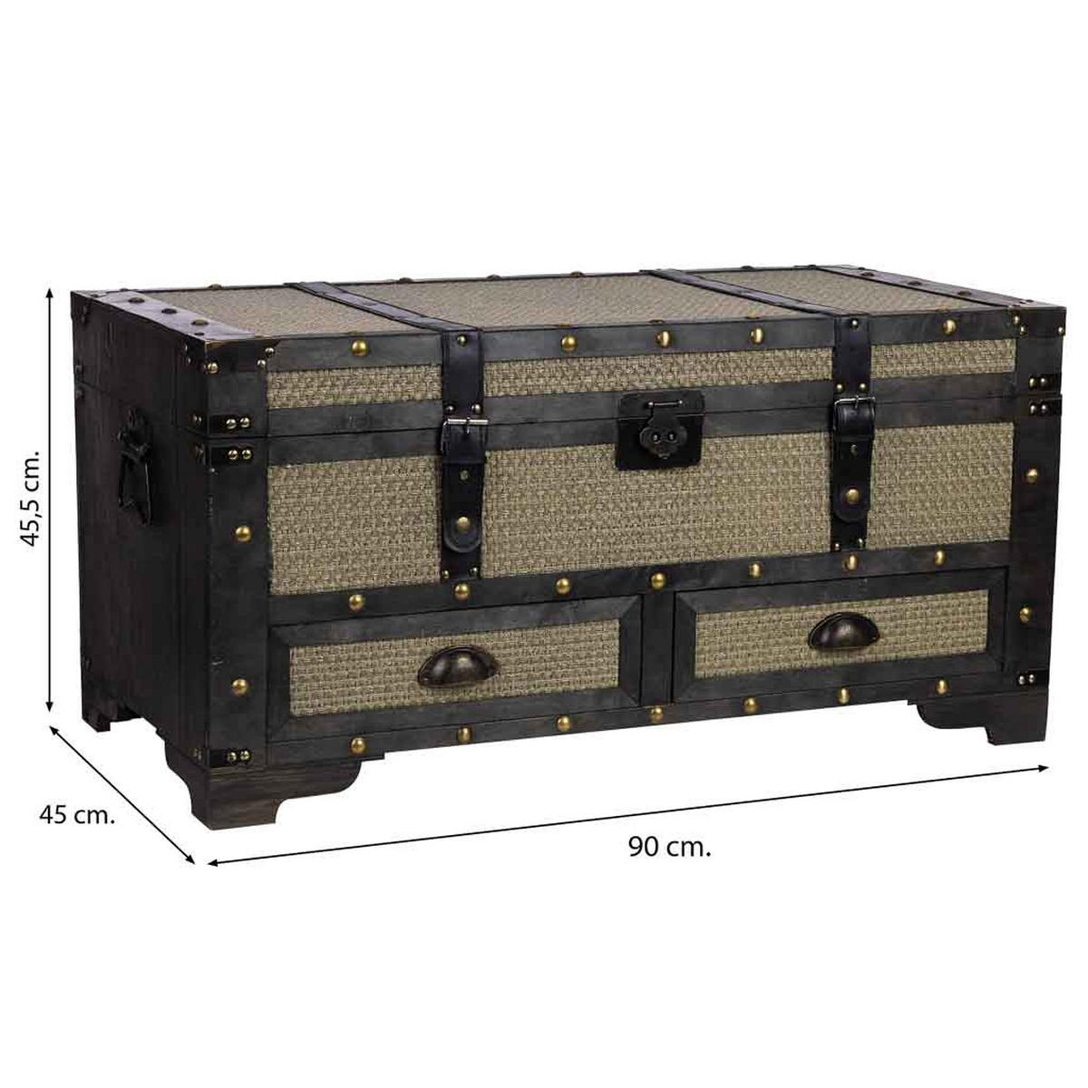 TRUHE aus Holz, braun, 90x45x46cm - Braun, Holz (90/45.5/45cm) - Wanderlust