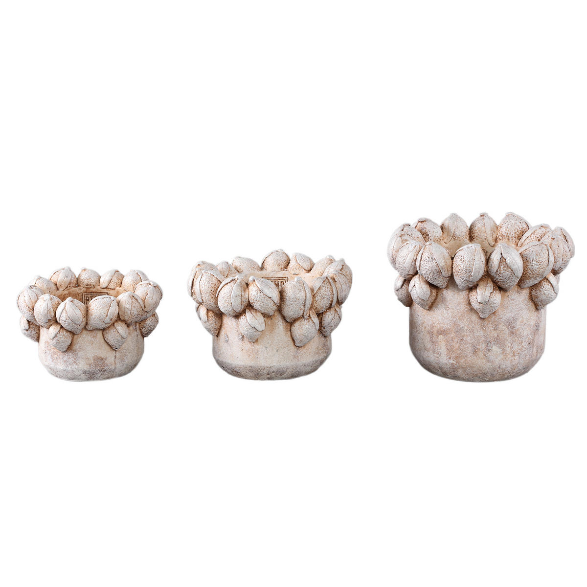 TOPF Latesha Beige 23/23/17cm - Beige, Stein (17cm) - PTMD Collection