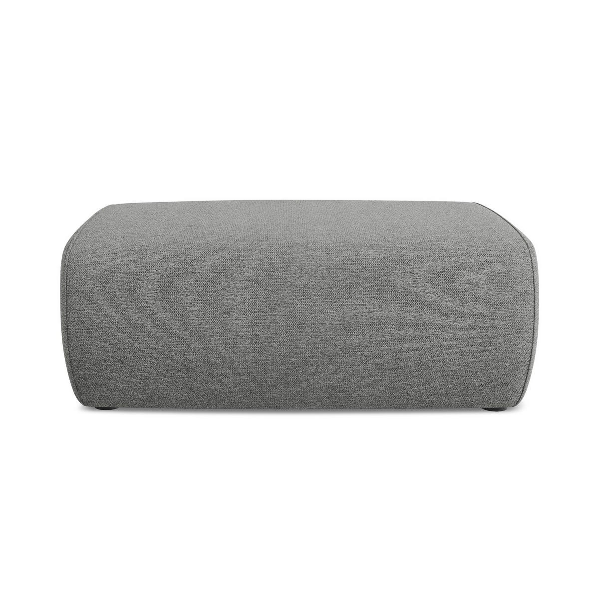 POUF Chenille Stoff Grau - Schieferfarben/Schwarz, Kunststoff/Textil (102/40/62cm) - LaMiaSofa