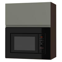 MIKROWELLENUMBAUSCHRANK Avellino W2MK/60 reed green Acryl matt / Lava 60 / 32,5 / 72cm - Dunkelgrau/Grün, Holz/Holzwerkstoff (60/72/32.5cm) - Feldmann-Wohnen