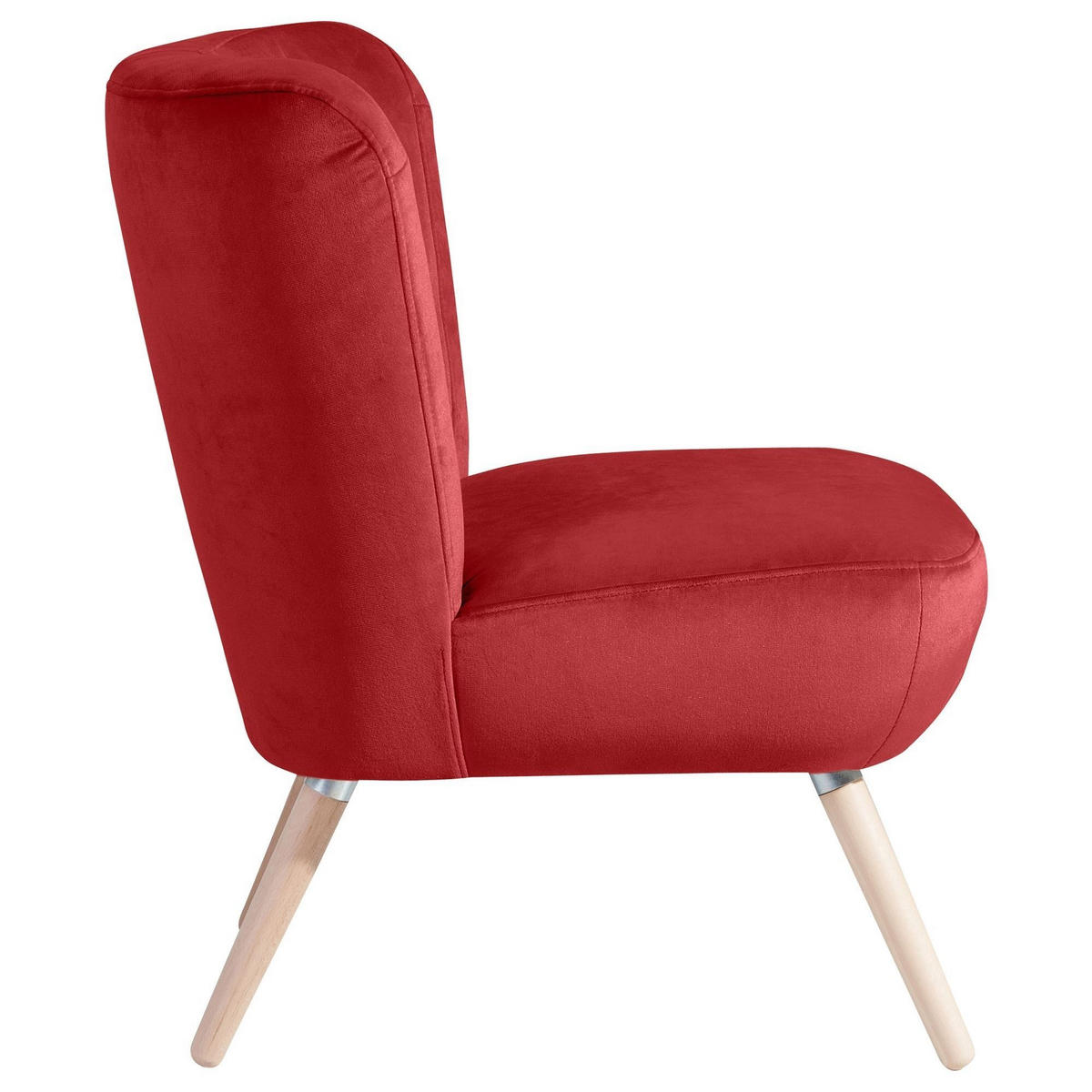 SESSEL Kassi Bezug Samtvelours Buche natur / ziegel - Rot, Kunststoff (69/80/68cm) - 58aufmkessel