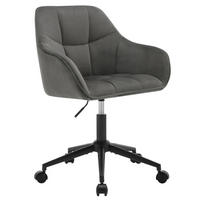 BÜROSTUHL höhenverstellbar drehbar Samt Dark Gray - Dunkelgrau, Metall (40.5/40/61cm) - Meubliv