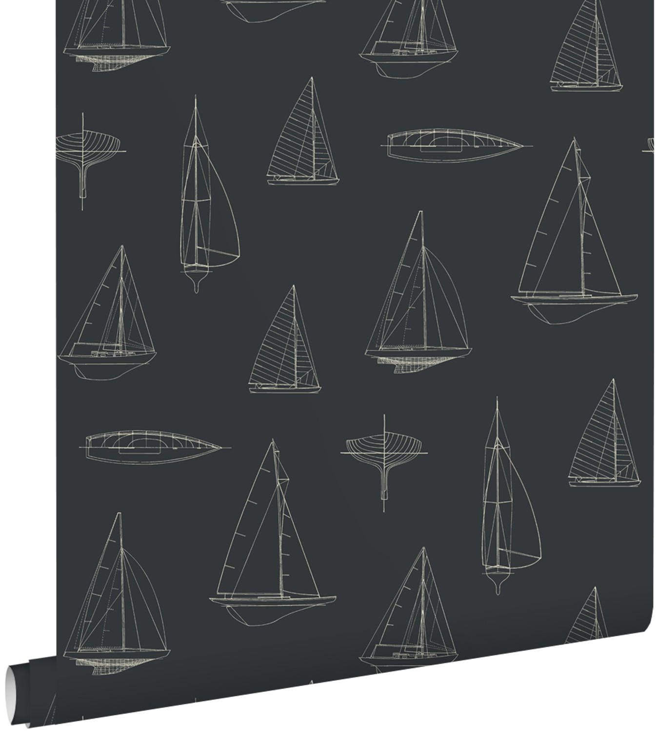 TAPETE Boote 50 x 900 cm - Grau, Papier (50/0.1cm) - ESTAhome
