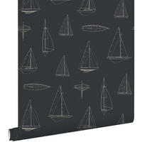 TAPETE Boote 50 x 900 cm - Grau, Papier (50/0.1cm) - ESTAhome