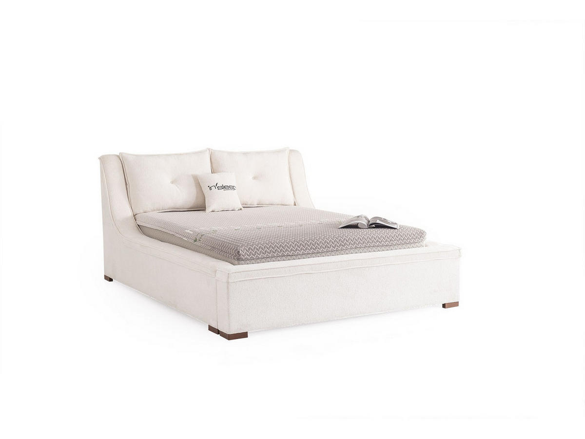 POLSTERBETT Orion 120x200 Creme - Creme, Textil/Metall (120/200cm) - Villa Möbel