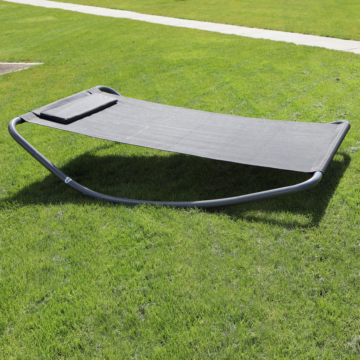 XXL-SCHAUKELLIEGE für 2 Personen bis 120kg, 200/130/32 cm, schwarz - Grau, Kunststoff (130/32/200cm) - Amanka