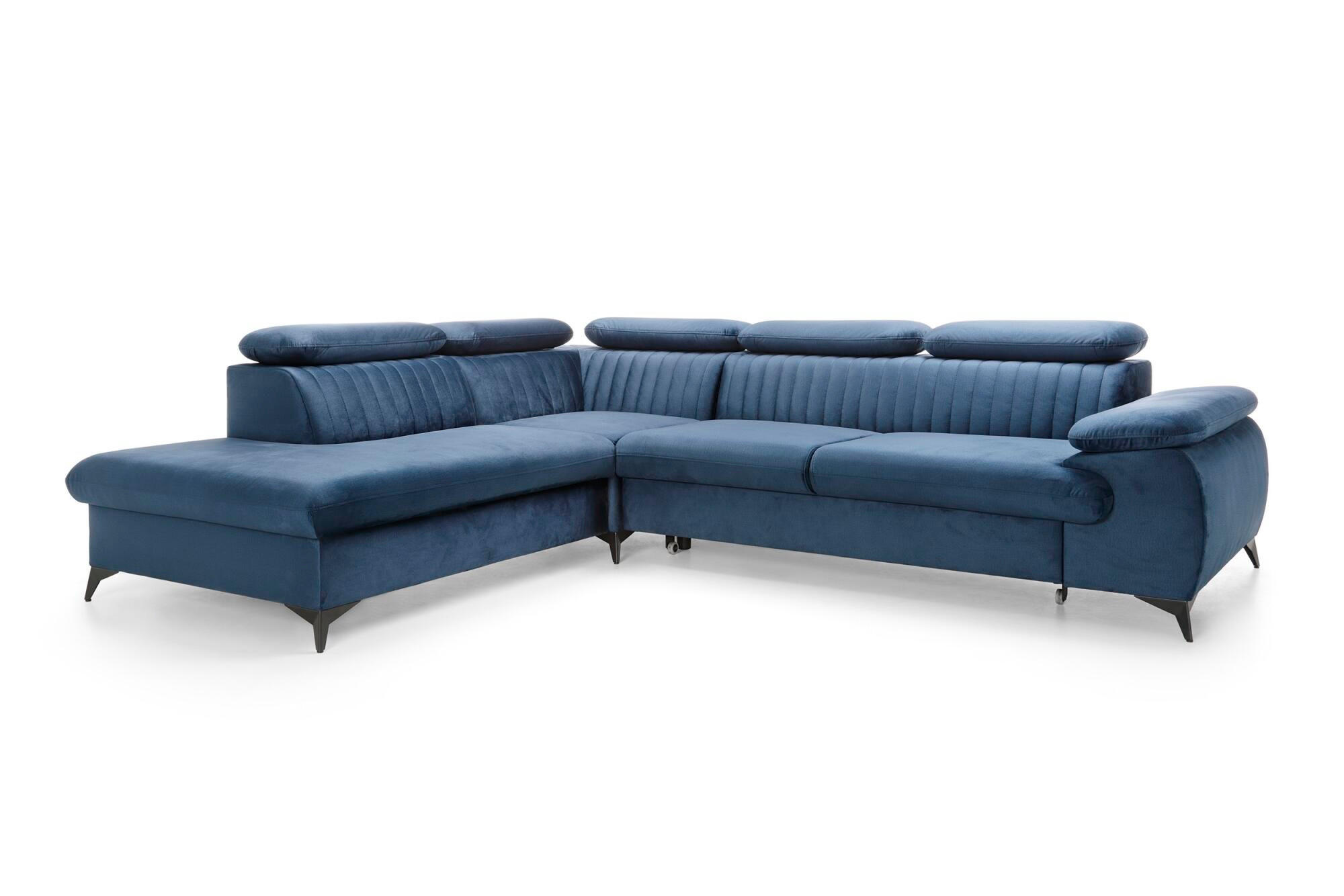 ECKSOFA BELT Blau 275x221x95 cm - Blau, Textil (275/221cm) - FURNLUX