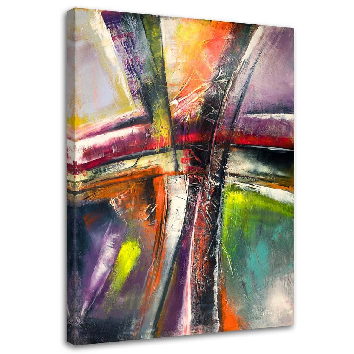 LEINWANDBILD Abstrakt mehrfarbig 40x60cm - Multicolor, Textil (40/60cm) - Feeby