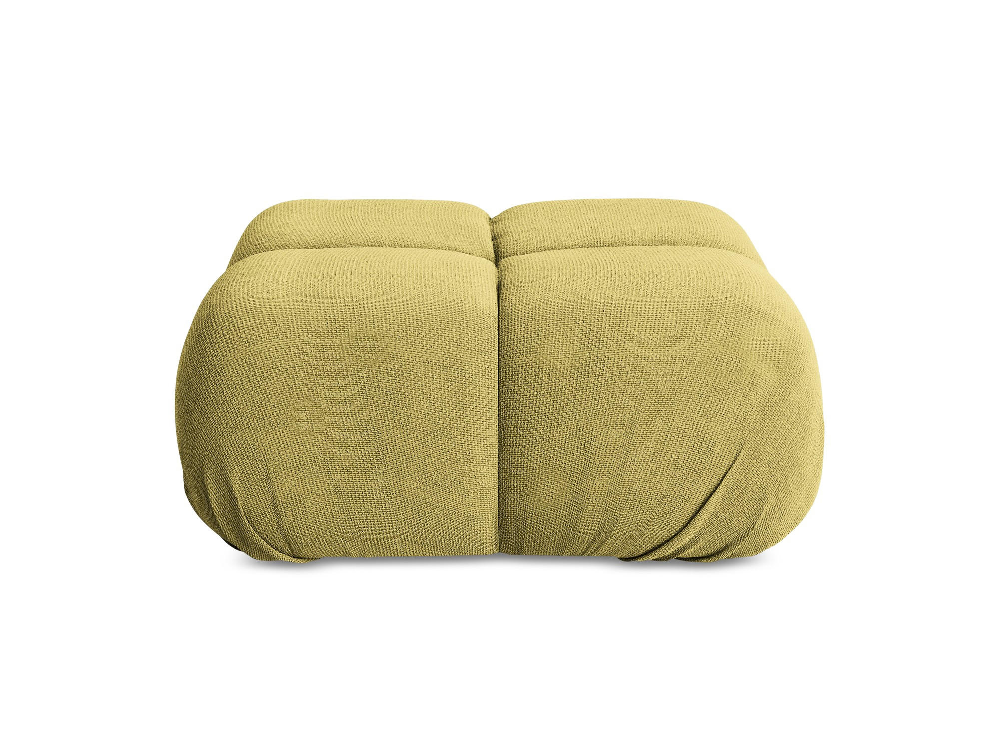 POUF Chenille Stoff Grün - Limette/Schwarz, Kunststoff/Textil (95/41/95cm) - Makamii
