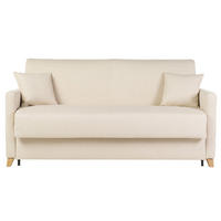 SCHLAFSOFA 3-Sitzer Skandinavisch Beige Matratze 18 cm SKANDY - Beige, Textil (99/92/176cm) - Miliboo