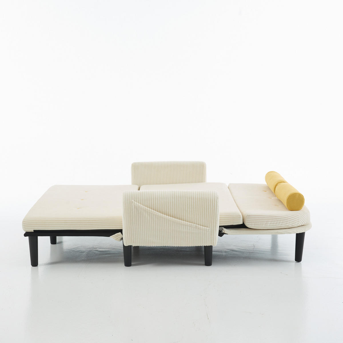 SCHLAFSOFA 133,5/77/85 cm Elfenbein Cord mit Stauraum - Ecru, Textil (77/85/133.5cm) - Oxeza