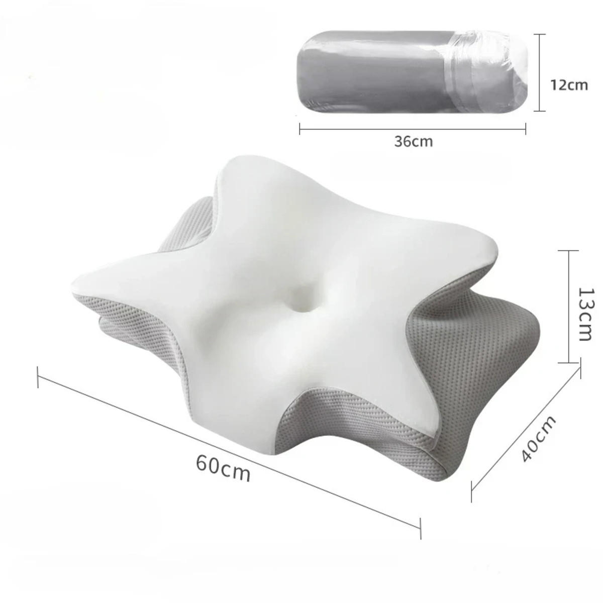 NACKENSTÜTZKISSEN 60/40 cm - Weiß, Textil (40/60cm) - Authentics