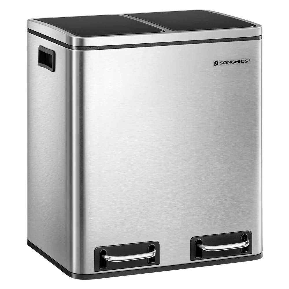 MÜLLEIMER 30 L Mülltrennsystem Treteimer Edelstahl - Silberfarben, Metall (41/47/31.5cm) - Kaket