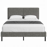 BETT Grau 140/190 cm - Grau, Textil/Metall - PANGIVO