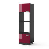 MIKROWELLENSCHRANK R-Line Rot Hochglanz 60 cm - Anthrazit/Rot, Holzwerkstoff (60/206.8/57.2cm) - Vicco