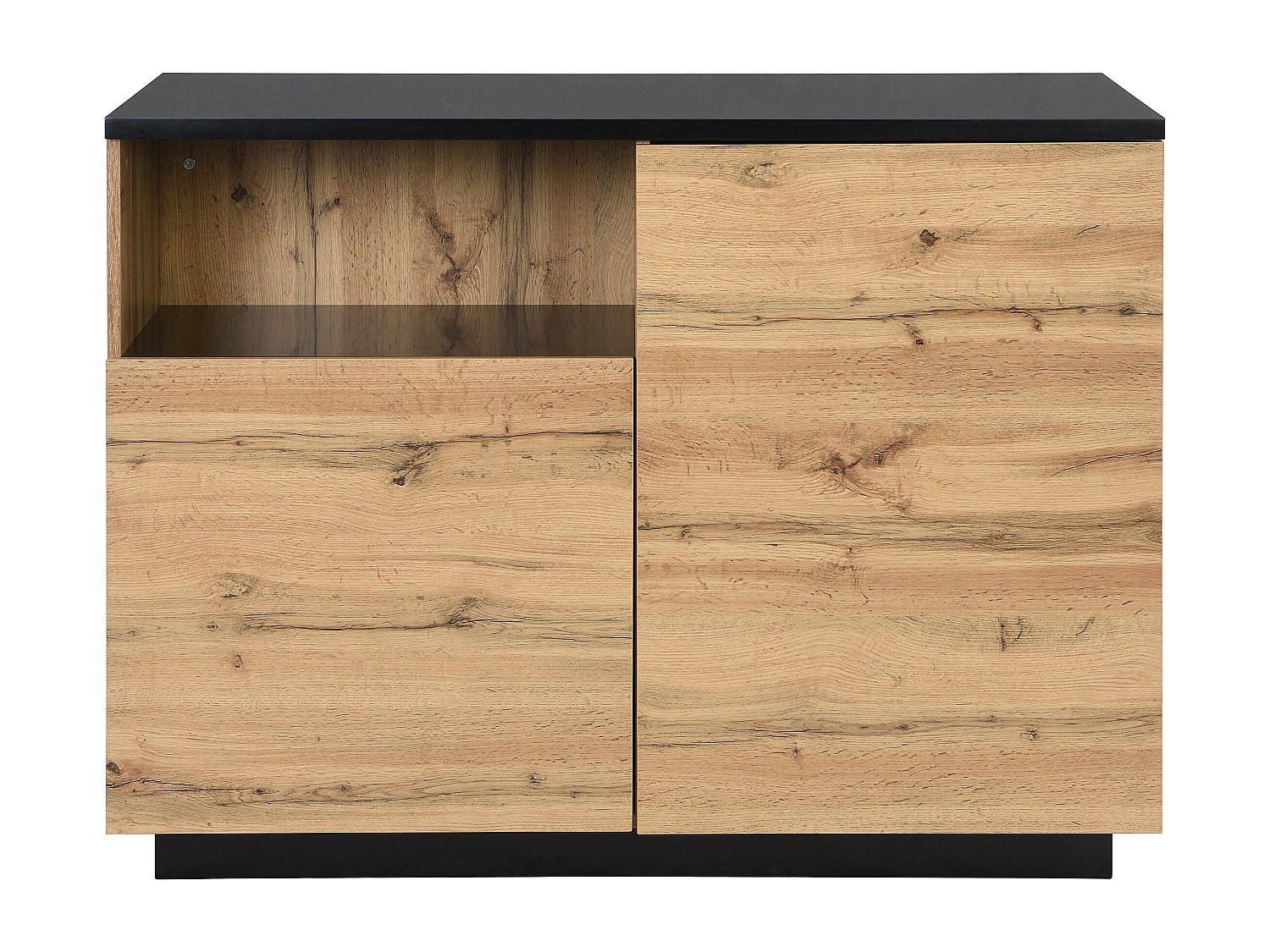 KÜCHENINSEL - 4 Personen - Holz, Platte - Schwarz, Naturfarben Hell - - Schwarz/Naturfarben, Holz (120/90/60cm) - Vente-Unique