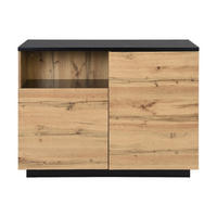 KÜCHENINSEL - 4 Personen - Holz, Platte - Schwarz, Naturfarben Hell - - Schwarz/Naturfarben, Holz (120/90/60cm) - Vente-Unique